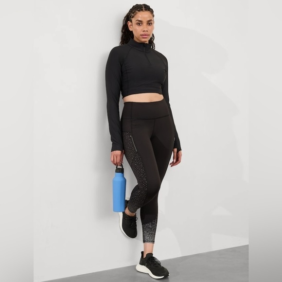 NWOT  Athleta Rainier Orion Black Reflective Tight Size 1X - Picture 6 of 11